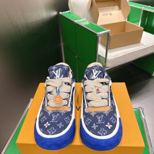 Louis Vuitton LV Groovy Blue Monogram Denim Chunky Skate Sneakers