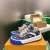 sy_no_169A603CCEDF0D0A02B92306B2B1E224_1 Louis Vuitton LV Groovy Blue Monogram Denim Chunky Skate Sneakers