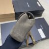 sy_no_17A690EFBC60CE5988A0EB3B66E49E74_3 LouLou Small Shoulder Bag – Suede Green & Gold