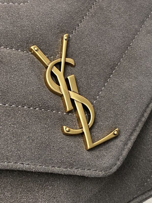 sy_no_17A690EFBC60CE5988A0EB3B66E49E74_4 LouLou Small Shoulder Bag – Suede Green & Gold