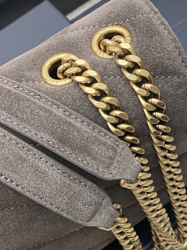 sy_no_17A690EFBC60CE5988A0EB3B66E49E74_5 LouLou Small Shoulder Bag – Suede Green & Gold