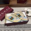 sy_no_1880897339C04B65726D2E0B28DC0D5F_0 Gucci Screener Light Blue Crystal GG Canvas Beige Suede Backless Sneaker / Mule