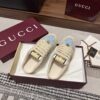 sy_no_1880897339C04B65726D2E0B28DC0D5F_2 Gucci Screener Light Blue Crystal GG Canvas Beige Suede Backless Sneaker / Mule