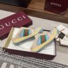 sy_no_1880897339C04B65726D2E0B28DC0D5F_3 Gucci Screener Light Blue Crystal GG Canvas Beige Suede Backless Sneaker / Mule