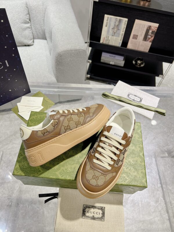 sy_no_188A55C20775ED80E75B6C68B2E41B50_2 Caramel Brown Monogram Canvas Platform Sneakers