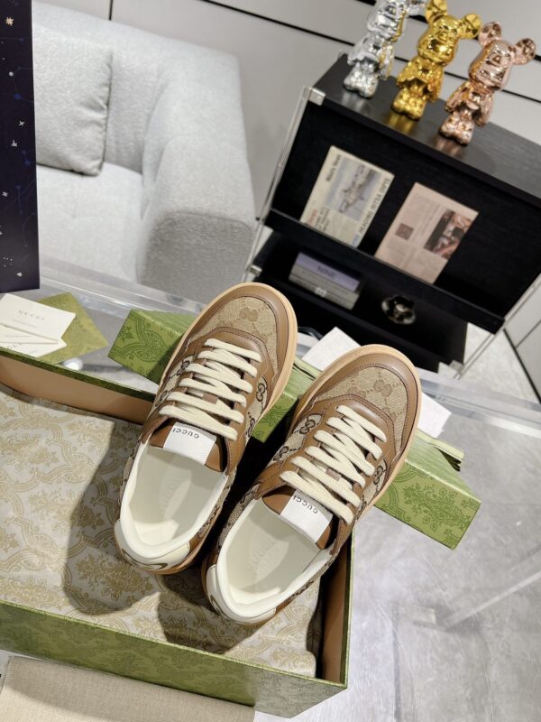 sy_no_188A55C20775ED80E75B6C68B2E41B50_3 Caramel Brown Monogram Canvas Platform Sneakers