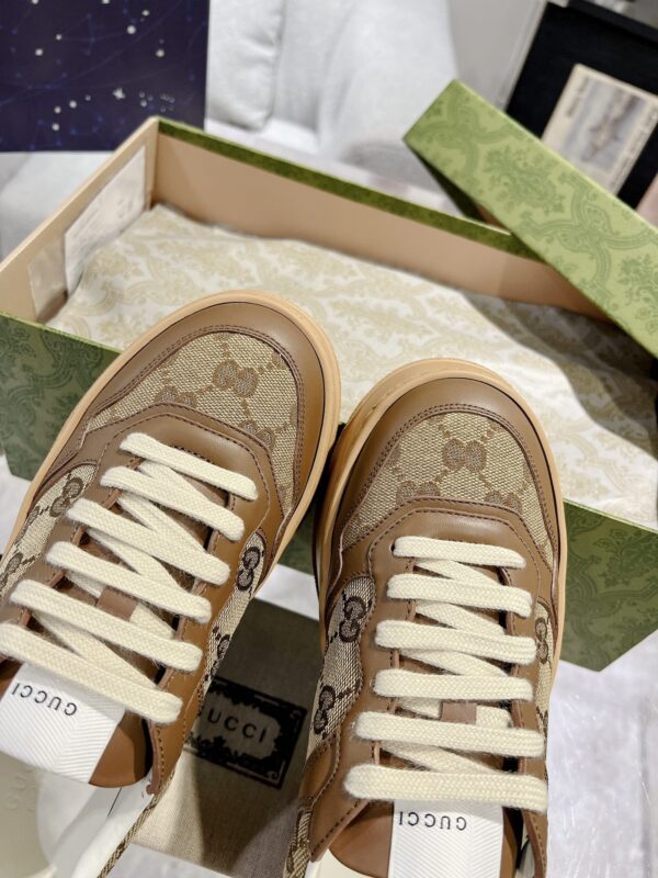 sy_no_188A55C20775ED80E75B6C68B2E41B50_5 Caramel Brown Monogram Canvas Platform Sneakers