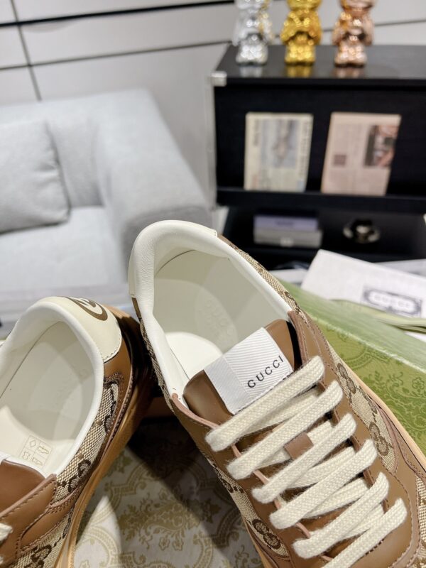 sy_no_188A55C20775ED80E75B6C68B2E41B50_6 Caramel Brown Monogram Canvas Platform Sneakers