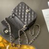 Chanel Black & Gold Caviar Leather Classic CF Quilted Chain Bag