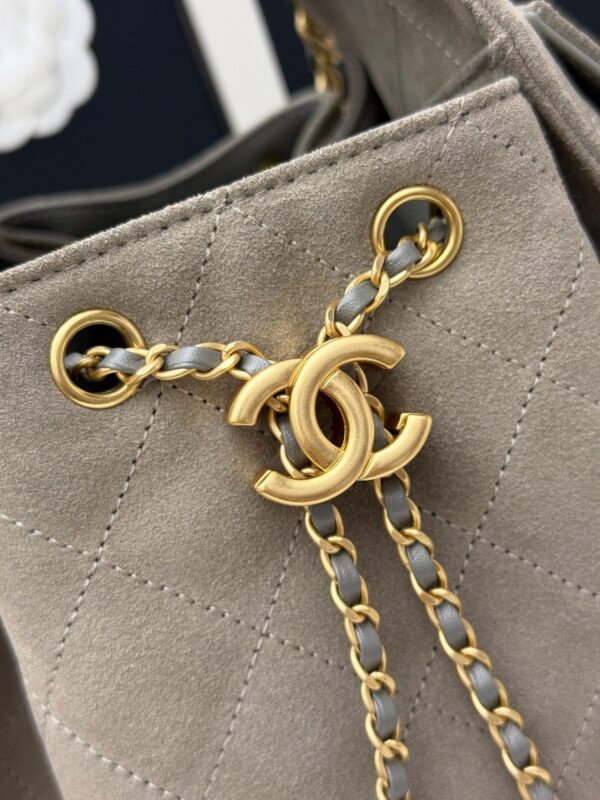 sy_no_18BC7D26DADEE472994B0BA0B9FEA72B_4 Chanel 25C Small Hobo Bag – Suede & Calfskin Leather with Gold Hardware (Matte Gray)