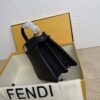 Black Small Peekaboo ISeeU Textured Calfskin Handbag