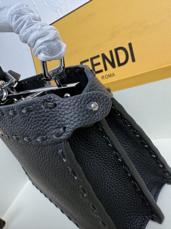 Black Small Peekaboo ISeeU Textured Calfskin Handbag