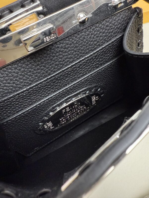 Black Small Peekaboo ISeeU Textured Calfskin Handbag