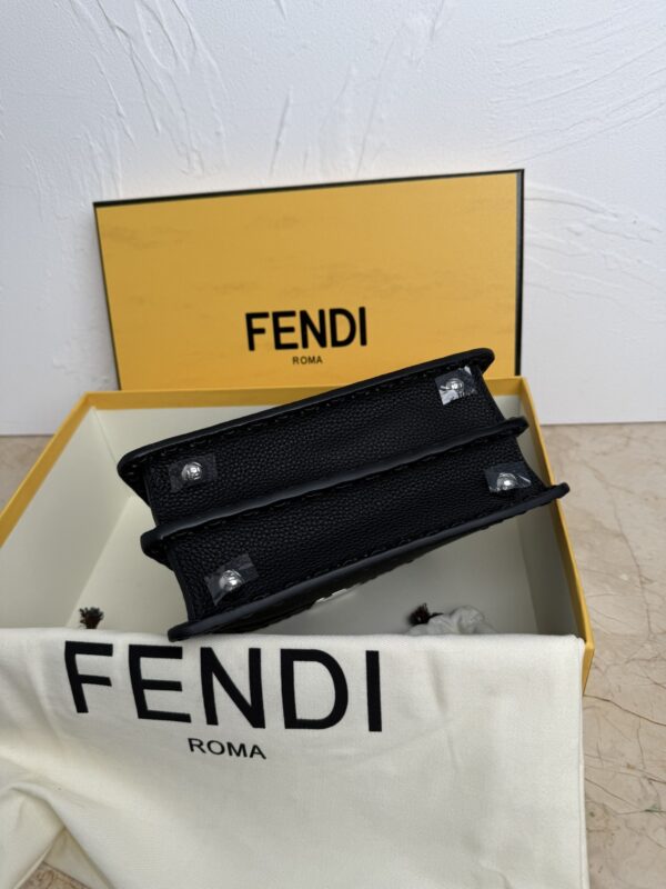 Black Small Peekaboo ISeeU Textured Calfskin Handbag