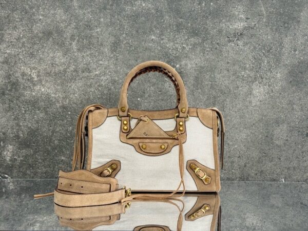 sy_no_19EAB64301947B3006A8DB39630C8C11_0 Balenciaga Le City Medium Canvas Motorcycle Bag