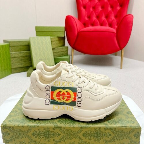 sy_no_19F5F11DD25788B415EEA81A5D3FE9D1_0 Gucci Rhyton Worldwide Vintage Logo Sneaker in Off-White Leather