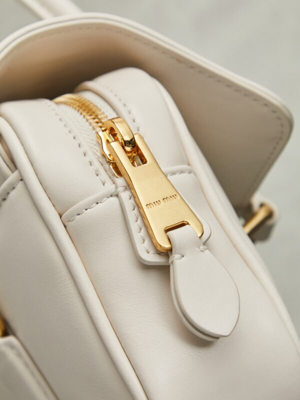 sy_no_19FAE9EBAB0F050DCB65C17D05515A27_5 New Miu Miu White Flap Bowling Bag – Versatile Women's Commuter Bag (Long-Handle Shoulder/Underarm/Handheld Style)