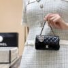 Chanel 25A Classic Flap (CF) Series Mini Matelassé Lambskin Bag with Pearl Charm (Shoulder/Crossbody)