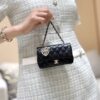 Chanel 25A Classic Flap (CF) Series Mini Matelassé Lambskin Bag with Pearl Charm (Shoulder/Crossbody)