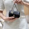 Chanel 25A Classic Flap (CF) Series Mini Matelassé Lambskin Bag with Pearl Charm (Shoulder/Crossbody)