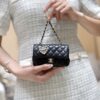 Chanel 25A Classic Flap (CF) Series Mini Matelassé Lambskin Bag with Pearl Charm (Shoulder/Crossbody)