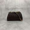 sy_no_1AC760849A8D20E53455D43CB051CE46_1 Miu Miu Matelassé Ruched Leather Flap Shoulder / Crossbody Bag — Heather Brown