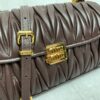 sy_no_1AC760849A8D20E53455D43CB051CE46_5 Miu Miu Matelassé Ruched Leather Flap Shoulder / Crossbody Bag — Heather Brown
