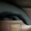 sy_no_1AC760849A8D20E53455D43CB051CE46_8 Miu Miu Matelassé Ruched Leather Flap Shoulder / Crossbody Bag — Heather Brown