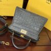 sy_no_1B485795B6BE0281FAF3466638965DE1_4 Fendi Peekaboo Crocodile-Embossed Leather Bag – Dark Gray