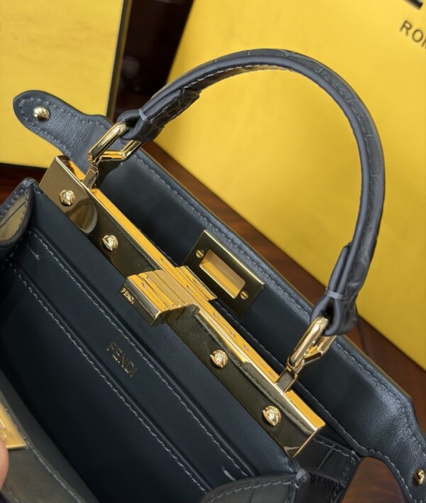sy_no_1B485795B6BE0281FAF3466638965DE1_8 Fendi Peekaboo Crocodile-Embossed Leather Bag – Dark Gray