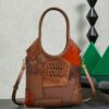 sy_no_1B9EB9D92968138D1E61D7F35865EF4D_0 Miu Miu Spring/Summer Mixed-Material Mini Tote Bag – Brown.