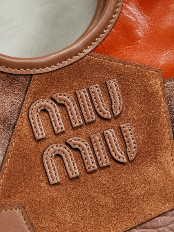 sy_no_1B9EB9D92968138D1E61D7F35865EF4D_6 Miu Miu Spring/Summer Mixed-Material Mini Tote Bag – Brown.