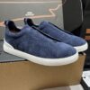 sy_no_1BD4C188994D8D30E91C1113F323B3B9_1 Navy Suede Triple-Cross Slip-On Casual Shoes