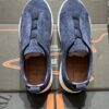 sy_no_1BD4C188994D8D30E91C1113F323B3B9_4 Navy Suede Triple-Cross Slip-On Casual Shoes