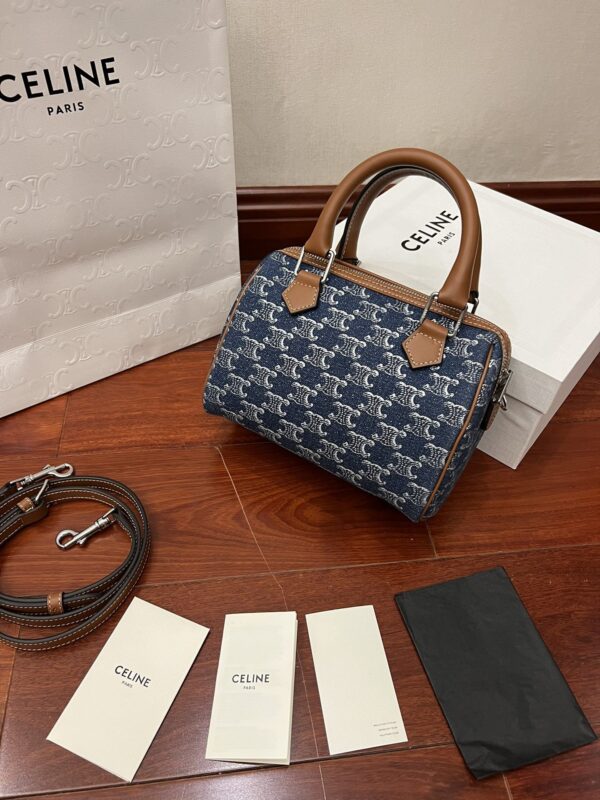 sy_no_1C49104C5EE8D400C51BFE14D2D4F398_2 CELINE Triomphe Denim Boston Bag