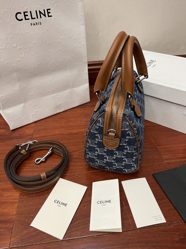 sy_no_1C49104C5EE8D400C51BFE14D2D4F398_3 CELINE Triomphe Denim Boston Bag