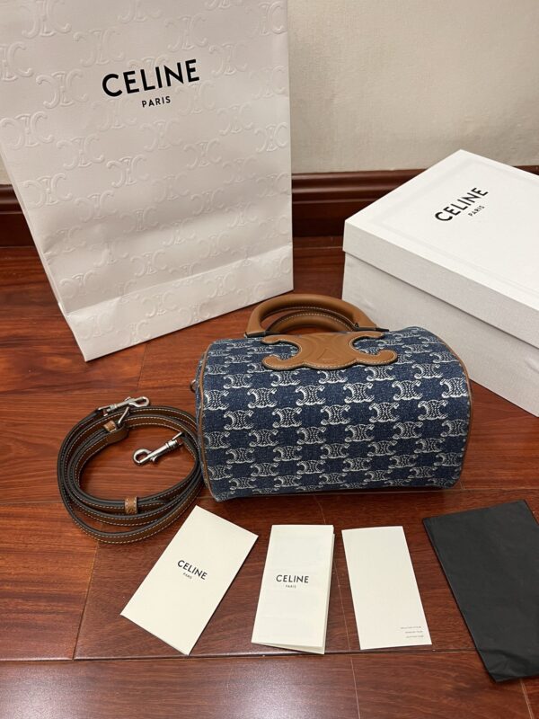 sy_no_1C49104C5EE8D400C51BFE14D2D4F398_4 CELINE Triomphe Denim Boston Bag