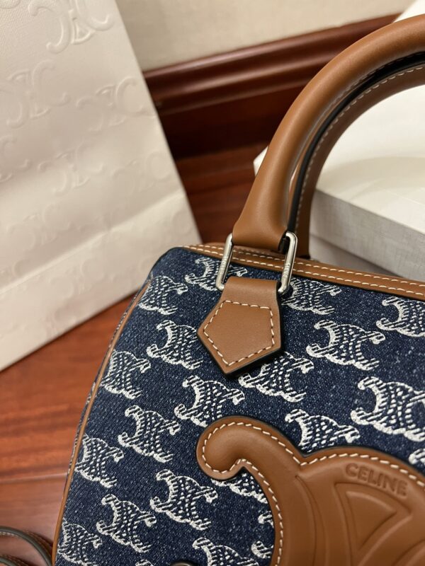 sy_no_1C49104C5EE8D400C51BFE14D2D4F398_7 CELINE Triomphe Denim Boston Bag