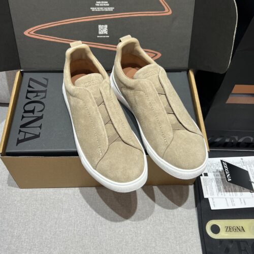 Navy Suede Triple-Cross Slip-On Shoes