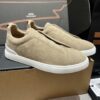 sy_no_1C65C9F7F761873A58DF70FE18B1D6D1_1 Navy Suede Triple-Cross Slip-On Shoes