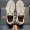 sy_no_1C65C9F7F761873A58DF70FE18B1D6D1_4 Navy Suede Triple-Cross Slip-On Shoes