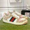 sy_no_1C75025ABE42E338EE5C9FDF3A73EDF2_1 Gucci Screener Sneaker in Beige GG Canvas & White with Pink Accents & Double G Logo