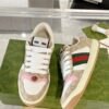 sy_no_1C75025ABE42E338EE5C9FDF3A73EDF2_2 Gucci Screener Sneaker in Beige GG Canvas & White with Pink Accents & Double G Logo