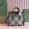 Gucci Diana Small Bamboo Top Handle Bag – Brown Canvas & Black Leather