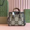 Gucci Diana Small Bamboo Top Handle Bag – Brown Canvas & Black Leather
