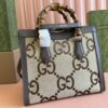 Gucci Diana Small Bamboo Top Handle Bag – Brown Canvas & Black Leather