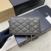 YSL Becky Quilted Chain Bag – Black & Moss Green