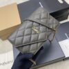 YSL Becky Quilted Chain Bag – Black & Moss Green