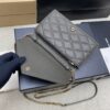 YSL Becky Quilted Chain Bag – Black & Moss Green