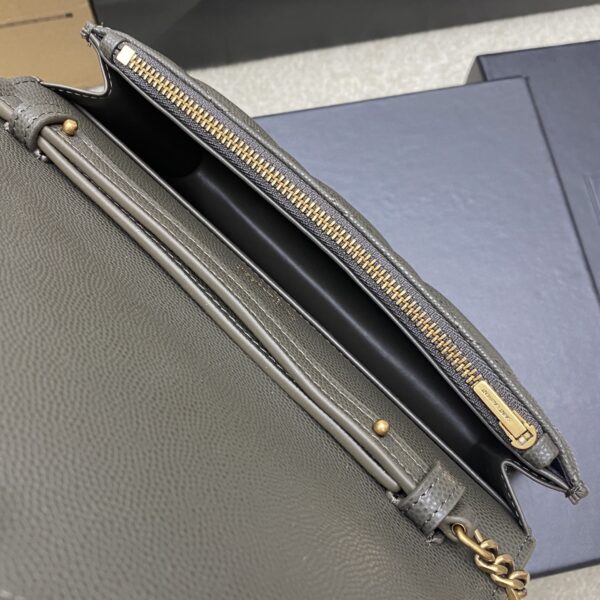 YSL Becky Quilted Chain Bag – Black & Moss Green